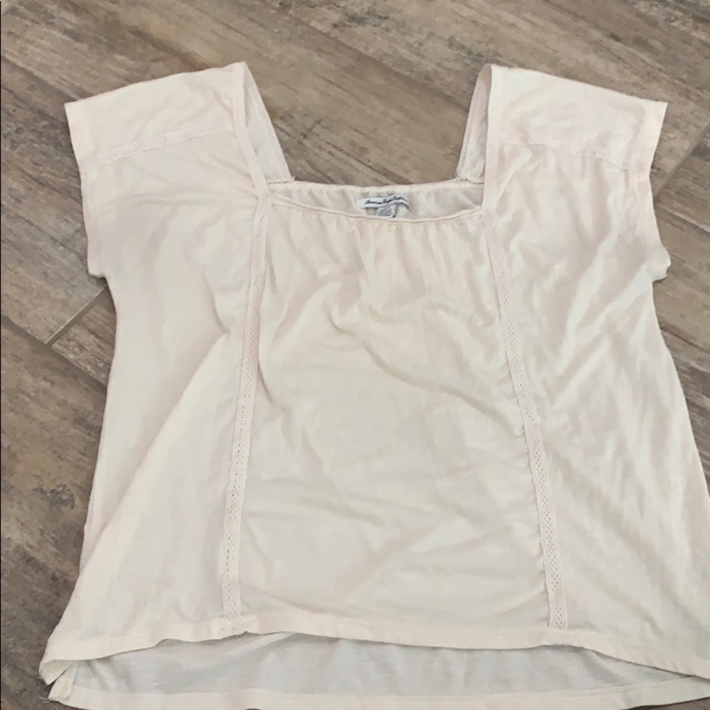 Cream square neck top